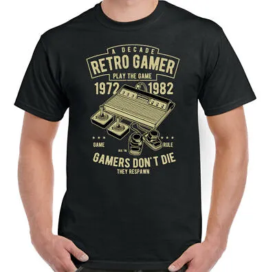 Buy Gamer T-Shirt Gaming Atari Nintendo ZX Spectum Commodore 64 Retro Mens Funny Top • 10.94£