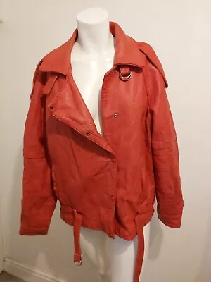 Buy Vintage Medium Red Leather Jacket • 31£