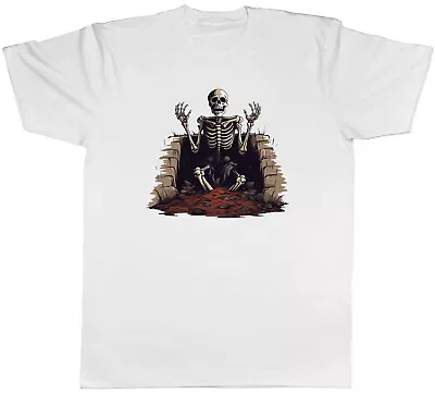 Buy Gothic Skeleton Mens T-Shirt Living Dead Grave Halloween Skull Tee Gift • 8.99£