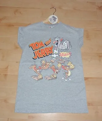 Buy BNWT Primark Ladies Warner TOM AND JERRY Cartoon Grey T-shirt - Various Sizes • 11.95£