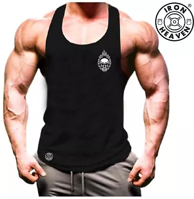 Buy Fire Skull Vest Small Gym Clothing Bodybuilding Training Workout Boxing Tank Top • 11.99£
