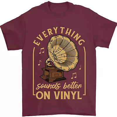 Buy Music Sounds Better On Vinyl Records LP DJ Mens T-Shirt 100% Cotton • 8.49£