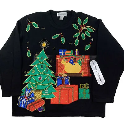 Buy Victoria Harbour Ugly Christmas Sweater Beads Embellished Women’s Large NEW 7894 • 23.63£