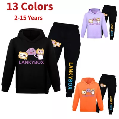 Buy New Kids Lankybox Youtuber Merch Tracksuit Sweatshirt Hoodie&Pants Suits Gift 💕 • 6.99£