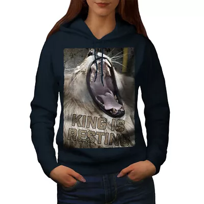 Buy Wellcoda Lion King Wild Animal Womens Hoodie, Lion Casual Hooded Sweatshirt • 28.99£