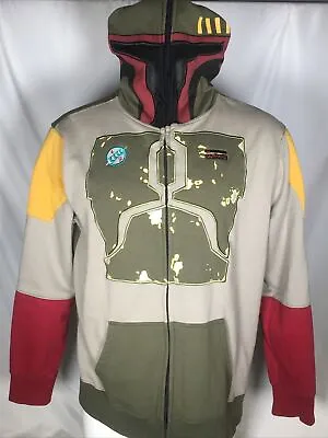 Buy Boba Fett Hoodie Star Wars Costume Sweatshirt Zip Up Cosplay Men's SMALL • 120.63£