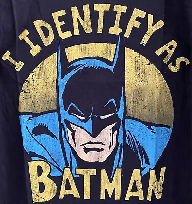 Buy New Official Mens Boys Dc Comics I Identify As Batman Tshirt Top Size Medium • 7.99£