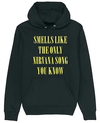Buy Smells Like The Only Nirvana Song You Know Hoodie Funny Teen Spirit Joke Gift • 17.95£