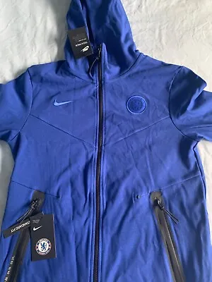 Buy Nike Chelsea  FC Hoodie Mens Rush Blue Hyper Royal Nike Tech Pack Embroidered, • 70£