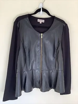 Buy Nanette Lepore  L Black Moto Faux Leather Shirt Jacket • 28.50£
