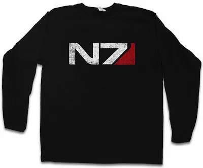 Buy N7 NORMANDY LOGO LONG SLEEVE T-SHIRT Commander Shephard Mass Game Effect Video • 28.74£