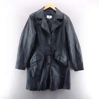 Buy Vintage Thomas & Daniels Womens Leather Jacket 42 Black Mid Length Matrix • 31.49£