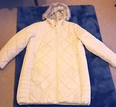 Buy Regatta Beige Snow Winter Coat Jacket Fur Hood Padded Very Warm Outdoors Size 24 • 40£