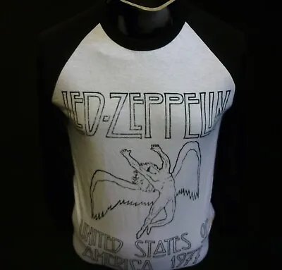 Buy Led Zeppelin Long Sleeve Baseball T Shirt USA 1977 Size S • 11.95£