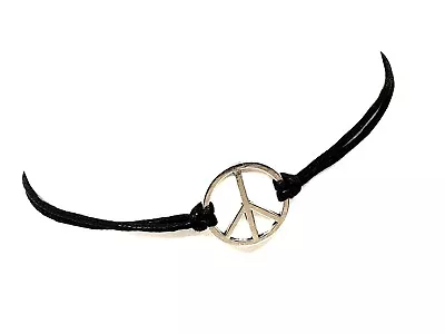 Buy CND Peace Sign Necklace Pendant Extinction Rebellion Choker Cord Boho Jewellery • 3.95£