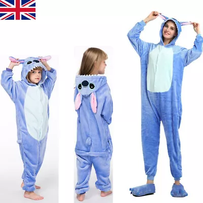 Buy Xmas Kids/Adult Cartoon Animal Pyjamas Cosplay Blue Stitch Costume Siamese Gifts • 16.79£