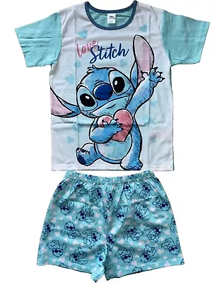 Buy New Girls Disney Stitch Pyjamas.top & Shorts.9-10yrs • 7.95£