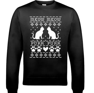 Buy Cat Ugly Jumper Christmas Meow Meow Mens Funny Sweatshirt Secret Santa Kitten  • 16.99£