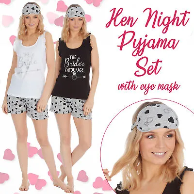 Buy Bride Pyjamas Pajamas PJ Set Bridesmaid Wedding Gifts Hen Party Shorts Vest UK • 12.99£