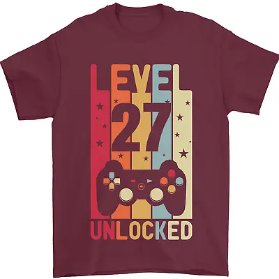 Buy 27th Birthday 27 Year Old Level Up Gaming Mens T-Shirt 100% Cotton • 10.48£