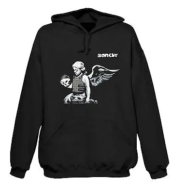 Buy BANKSY WINGED CHERUB HOODY - Fallen Angel T-Shirt - Sizes S To XXL • 25.95£