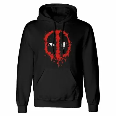 Buy Marvel Deadpool Splat Logo Black Hoodie • 19.95£
