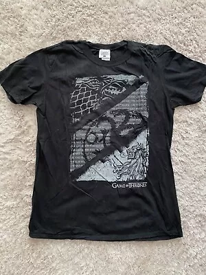 Buy Mens T-shirt Top Gildan Game Of Thrones 100% Cotton Large L Black Casual  • 10£
