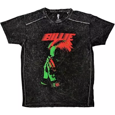 Buy Billie Eilish Hands Face Snow Wash Black Small Unisex T-Shirt NEW • 17.99£