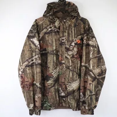 Buy Mossy Oak Real Tree Camo Jacket Mens XL Windbreaker Hooded Outdoor Hunting • 39.95£