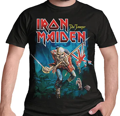 Buy Iron Maiden Trooper Eddie Large Eyes T Shirt Official Black Heavy Metal Rock New • 15.48£
