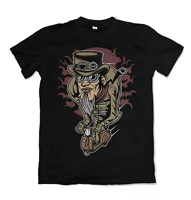 Buy Steampunk Scooterman Mens T Shirt Garage Full Speed Cafe Racer Caferacer S-3XL  • 13.99£