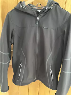 Buy Icepeak Women Jacket Soft Shell  Black Windproof Size 42 L UK12/14 • 9.99£