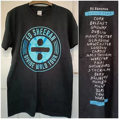 Buy Ed Sheeran BNWOT Size Medium M Black T-shirt Top Turquoise Blue Print Men Women • 6.99£