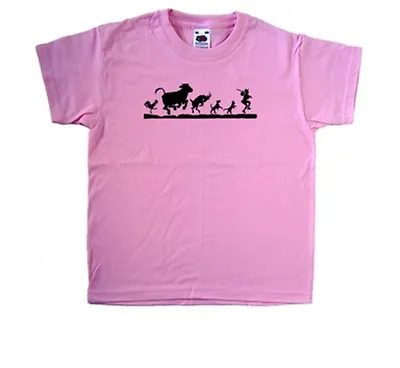Buy Follow The Leader Animals Pink Kids T-Shirt • 7.99£