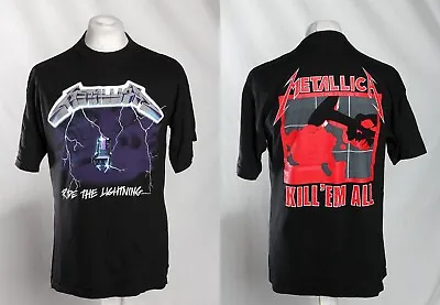 Buy Metallica T-Shirt Vintage Single Stitch 1989 Ride The Lightning Men's Large! • 165£