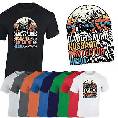 Buy Daddy Saurus Mens T-Shirt Husband Protector Hero Fathers Day 2024 Gift Tshirt • 8.99£