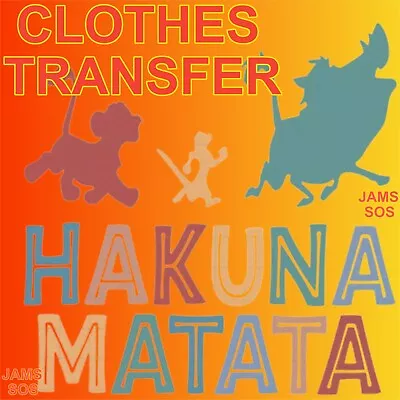 Buy Hakuna Matata Lion King Clothes Transfer Iron On Tshirt Bag Hoodie Movie Disney • 9.99£