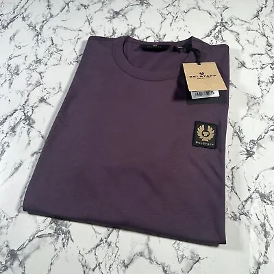 Buy BELSTAFF Mens Dark Garnet Purple Classic Phoenix Logo T Shirt SIZE MEDIUM BNWT • 52.99£