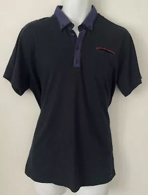Buy Guide London Men’s Blue Toned Polo Shirt Size XL T-shirt Top Navy Blue • 6.99£