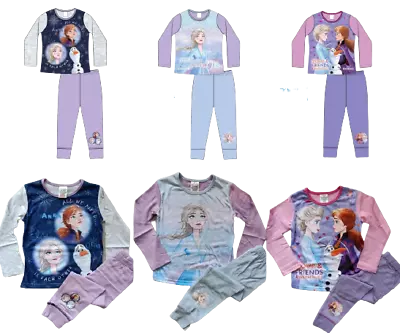 Buy Girl Officials Disney Frozen Pyjamas Set Nightwear Frozen II Elsa&Anna Olaf Pjs • 8.95£