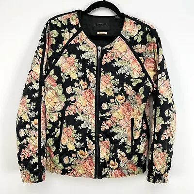 Buy Maison Scotch Boudoir Womens Size 2 Floral Quilted Jacket Full Zip Up Bomber  • 33.14£
