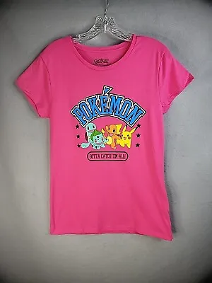 Buy New Pokemon Juniors Womens XL Extra Large 15/17 Shirt Top Pink Characters TV • 18.27£