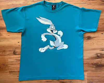 Buy Vintage Bugs Bunny T Shirt Size XL Teal Warner Bros. 1996 Single Stitch • 29.99£