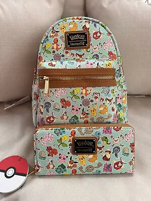 Buy Loungefly Pokemon 151 Mini Backpack And Wallet Exclusive AOP NWT • 170.09£