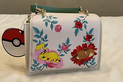 Buy Loungefly Pokemon Pikachu Evee Sleeping Floral Crossbody Bag Purse • 66.14£