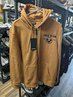Buy True Religion Full Zip Rust Coloured Hoodie Sweatshirt Size L Brand New With Tag • 35£
