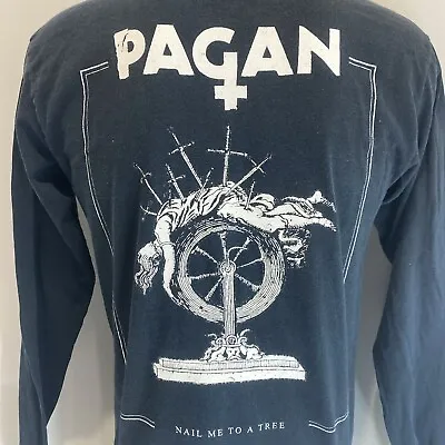 Buy PAGAN Official Nail Me To A Tree Metal Band T-shirt Medium RARE Long Sleeve • 21.68£