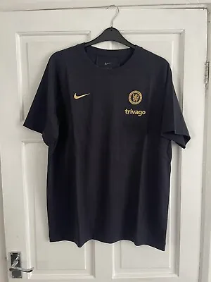 Buy Chelsea FC 23/24 Player Issue Nike Travel T-Shirt Large Black/Gold Soccer • 45£