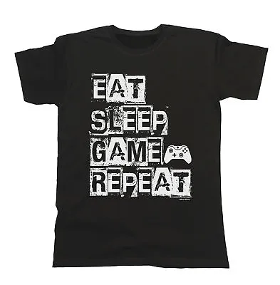 Buy Eat Sleep Game Repeat Funny Mens ORGANIC T-Shirt Video Gamer Geek Nerd Gaming • 8.99£