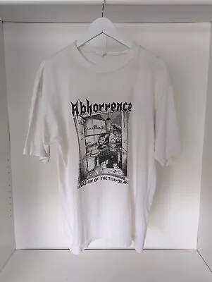 Buy ABHORRENCE  1991 Vintage T-Shirt Finish Death Metal Band Helsinki • 42.82£